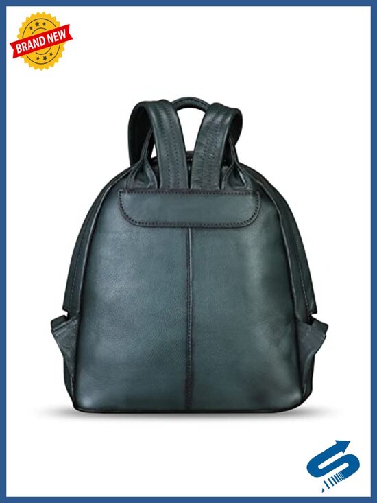 Genuine Leather Hand Painted Backpack for Women Retro College Knapsack Daypack